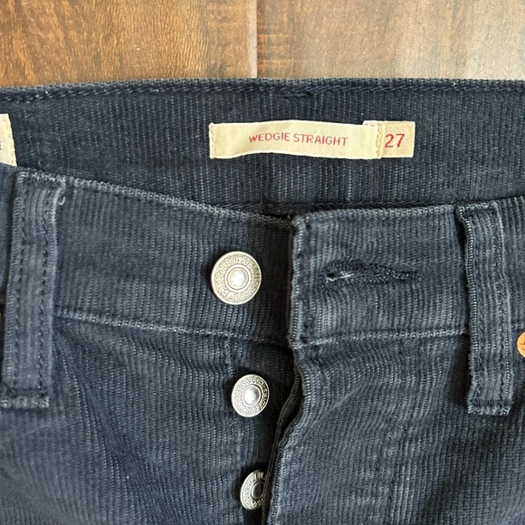 Levi’s wedgie straight corduroy jeans navy blue size 27 - Picture 3 of 4